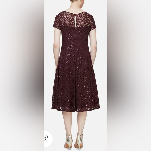 SLNY Lavender Sequin Midi Dress - Picture 3 of 10